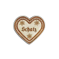 Preview: "Schatz-Anstecker in Lebkuchen-Optik - erhältlich bei Glubbal.shop"