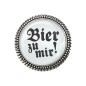 Preview: Gaudibroschn "Bier zu mir!" in Silber – Trachtenaccessoire für Lederhose und Dirndl