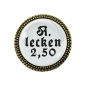 Preview: Gaudi-Brosche "A-Lecken 2,50" in bronze, Trachtenschmuck