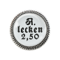 Preview: Gaudi-Brosche "A-Lecken 2,50" in silber für Tracht und Oktoberfest