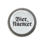 Preview: Gaudi-Brosche "Bierfluencer" in silber für Tracht und Oktoberfest