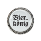 Preview: Gaudi-Brosche "Bierkönig" in silber für Tracht und Oktoberfest