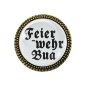 Preview: Gaudi-Brosche "Feierwehr Bua" in bronze, Trachtenschmuck