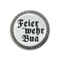 Preview: Gaudi-Brosche "Feierwehr Bua" in silber für Tracht und Oktoberfest