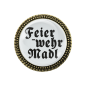 Preview: Gaudi-Brosche "Feierwehr Madl" in bronze, Trachtenschmuck