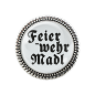 Preview: Gaudi-Brosche "Feierwehr Madl" in silber für Tracht und Oktoberfest