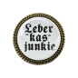 Preview: Gaudi-Brosche "Leberkasjunkie" in bronze, Trachtenschmuck