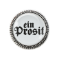 Preview: Gaudi-Brosche "ein Prosit" in silber für Tracht und Oktoberfest