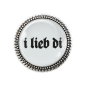 Preview: Gaudi-Brosche "i lieb di" in silber für Tracht und Oktoberfest