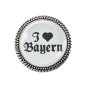 Preview: Gaudi-Brosche "I Herz Bayern" in silber für Tracht und Oktoberfest