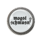 Preview: Gaudi-Brosche "Mogst schmusen?" in bronze, Trachtenschmuck