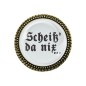 Preview: Gaudi-Brosche "Scheiss da nix" in bronze, Trachtenschmuck