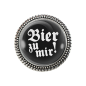 Preview: Gaudibroschn in Silber mit "Brazen weg!"-Schriftzug auf schwarzem Hintergrund