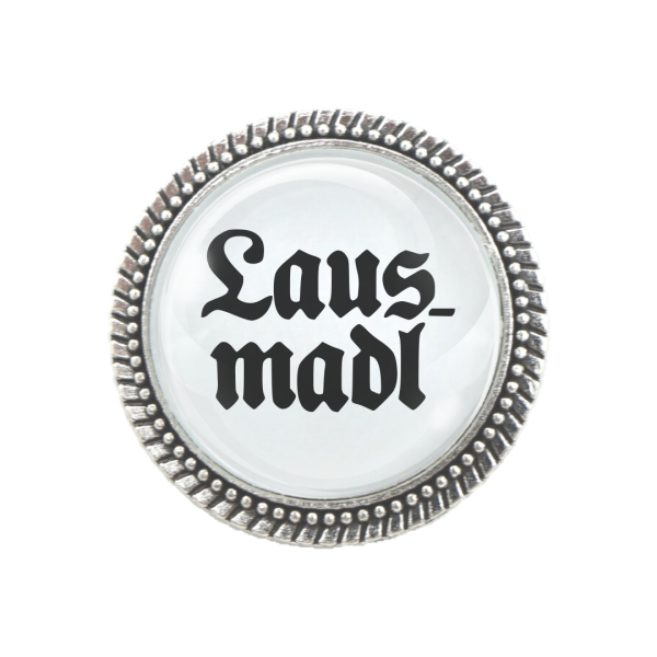 Gaudibroschn Lausmadl am Dirndl – Humorvolle Trachtenbrosche aus Bayern, ideal fürs Oktoberfest.