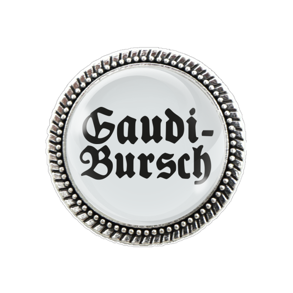 Gaudi Bursch Trachtenbrosche in Silber