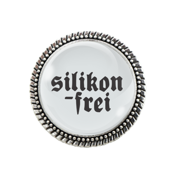 Gaudi-Brosche "silikonfrei" in silber für Tracht und Oktoberfest