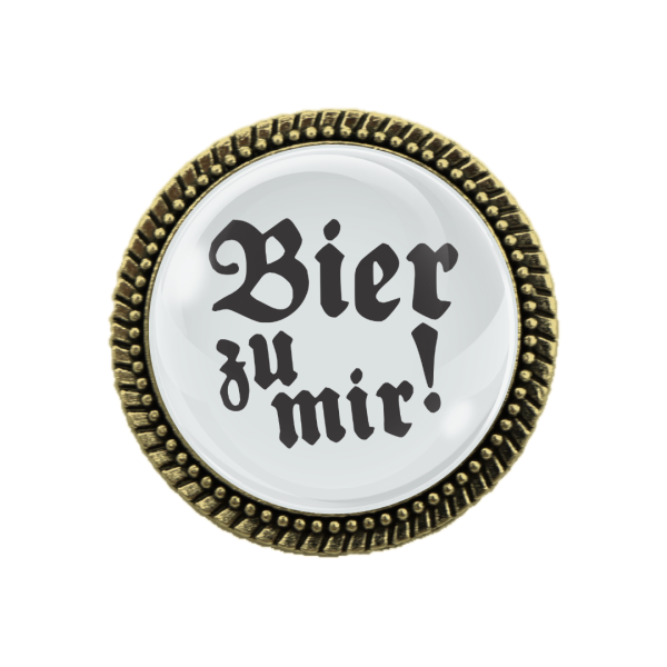 Gaudibroschn "Bier zu mir!" in rustikalem Bronze – Perfekt für jede Tracht
