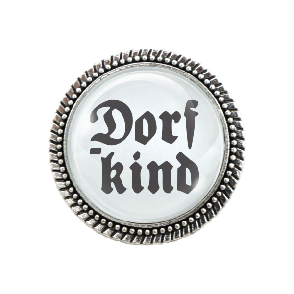 „Dorfkind“-Brosche in Silber mit Sicherheitsnadelverschluss – Glubbal.shop