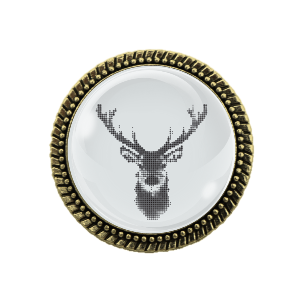 Trachtenbrosche Hirschkopf in Bronze – Traditioneller Trachtenschmuck