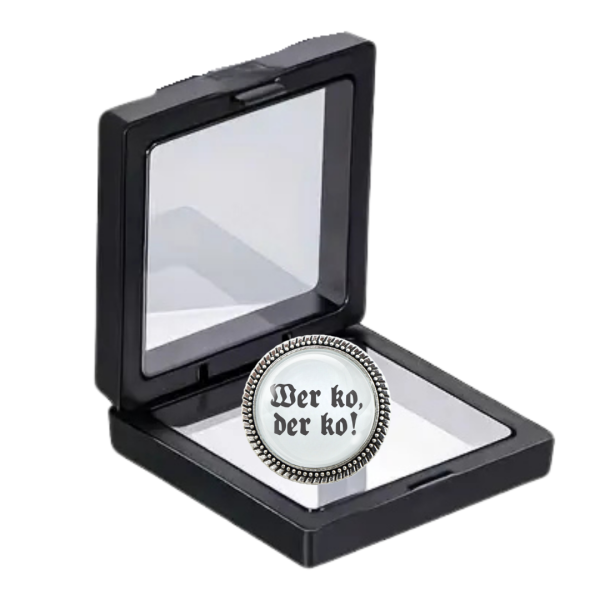 Gaudibrosche „Wer ko, der ko!“ mit stilvollem Etui – Perfekt als Geschenk