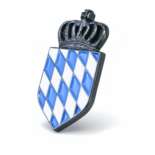 Preview: Pin Bayernwappen mit Krone für traditionelle bayerische Trachtenmode.