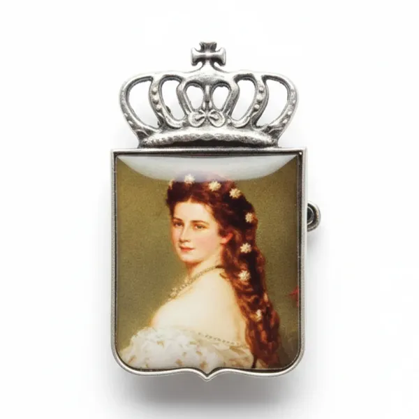Hochwertiger Wiesn-Pin Kaiserin Sissi aus Metall für Oktoberfest und Volksfest.