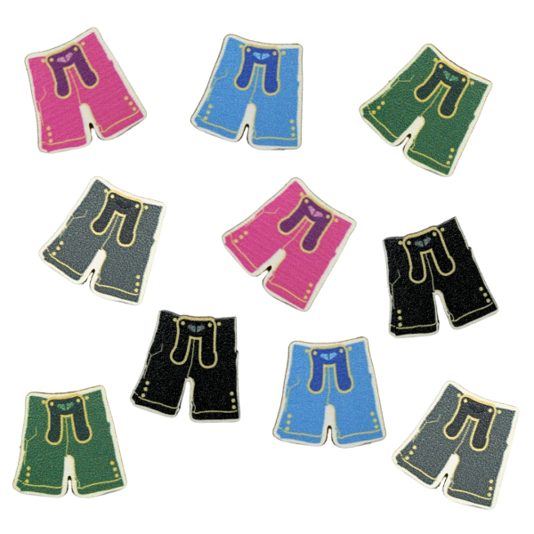Bayerische Streuteile Lederhosen-Mix in Blau und Grün