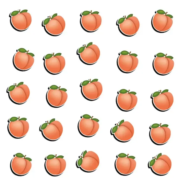 25 Pfirsiche aus Holz