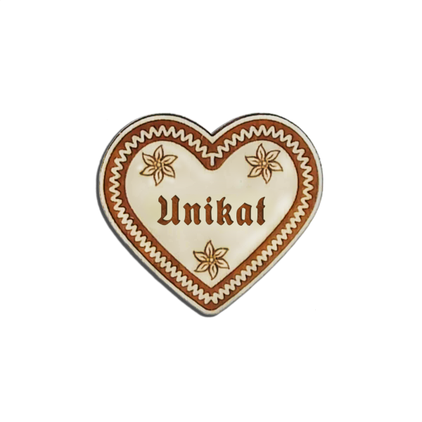 "Unikat-Anstecker in Lebkuchen-Optik - erhältlich bei Glubbal.shop"
