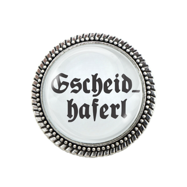 Trachtenschmuck „Gscheidhaferl“ – die humorvolle Brosche für Trachtenfans