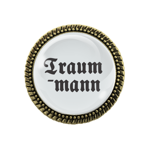 Geschenk-Set Gaudi-Brosche „Traummann“ in Bronze