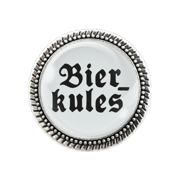 Gaudi-Brosche "Bierkules" in silber für Tracht und Oktoberfest