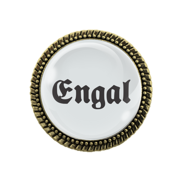 Gaudi-Brosche "Engal" in bronze, Trachtenschmuck