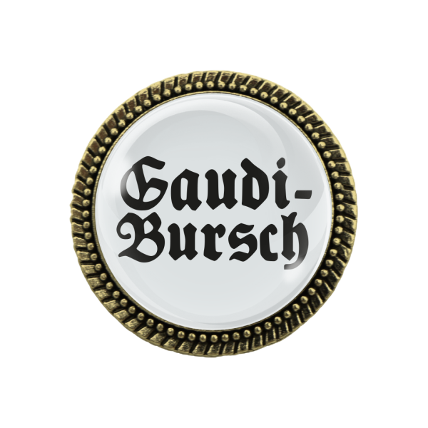 Gaudi Bursch Trachtenbrosche in Bronze