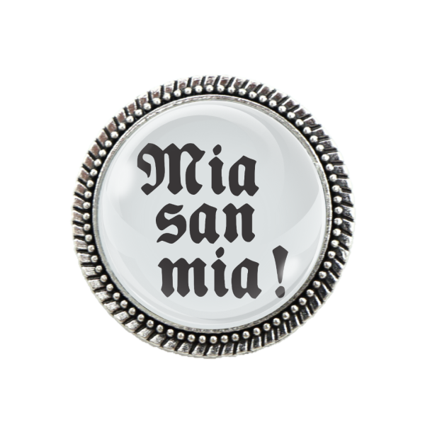 Gaudi-Brosche "mia san mia" in bronze, Trachtenschmuck