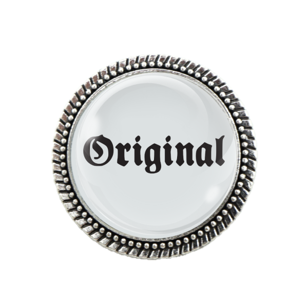 Gaudi-Brosche "Original" in silber für Tracht und Oktoberfest