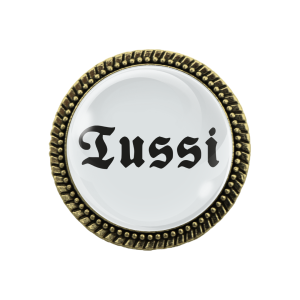Gaudi-Brosche "Tussi" in bronze, Trachtenschmuck