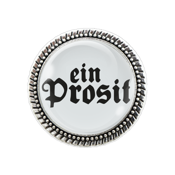 Gaudi-Brosche "ein Prosit" in silber für Tracht und Oktoberfest