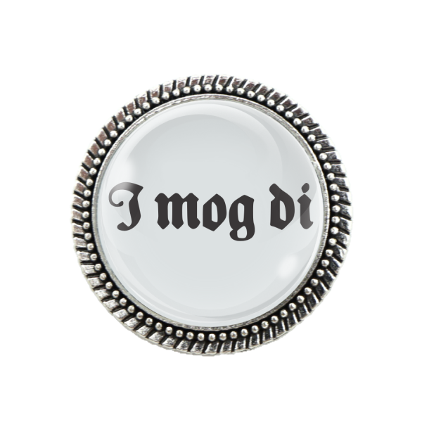 Gaudi-Brosche "I mog di" in silber für Tracht und Oktoberfest