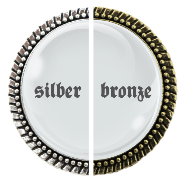 Trachtbrosche wählbar in Silber oder Bronze.