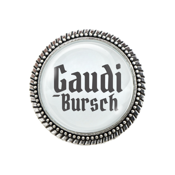 Gaudi Bursch Trachtenbrosche in Silber