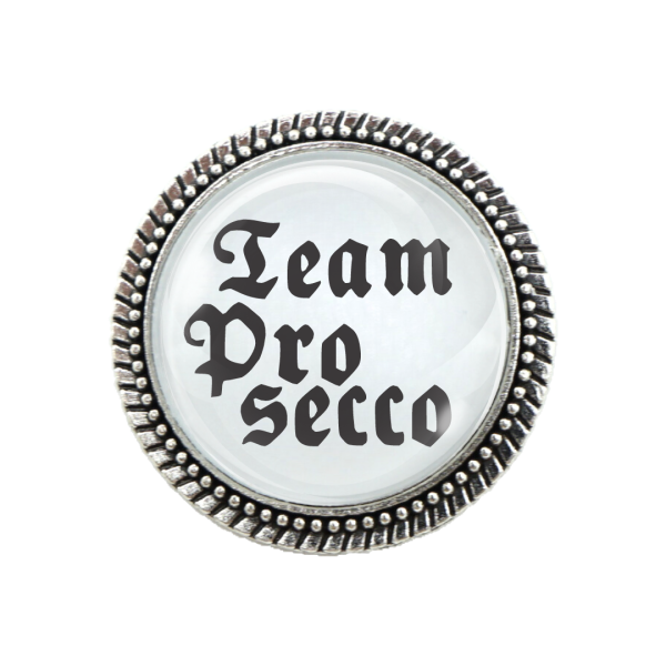 "Team Prosecco" Brosche als perfektes Geschenk in Geschenk-Box