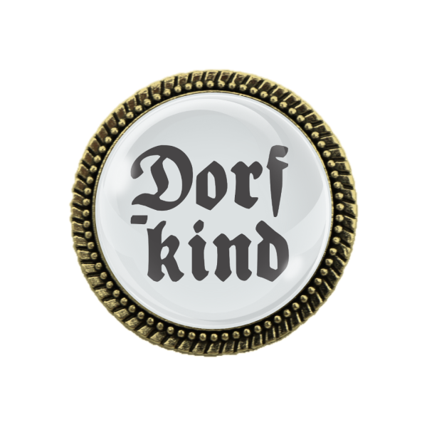 Gaudi Brosche "Dorfkind" in bronze  perfekt für das Oktoberfest