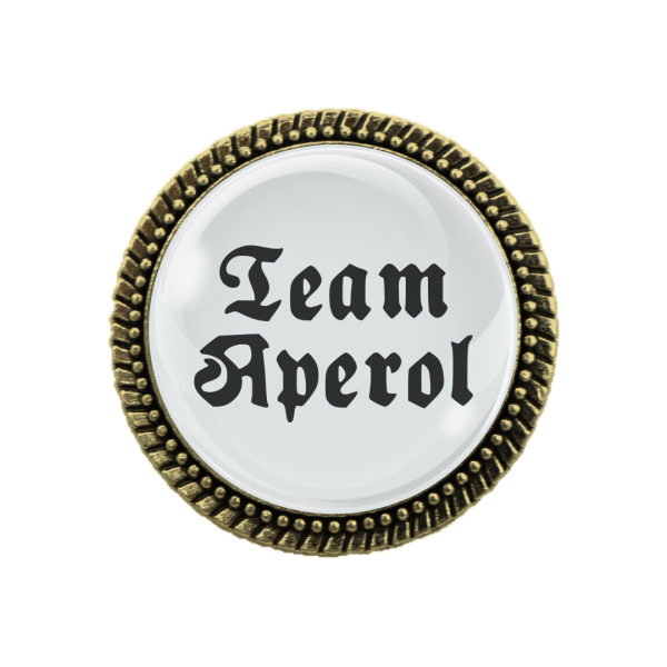 „Bronze Gaudibroschn „Team Aperol“ – Die perfekte Brosche für Trachten-Outfits“
