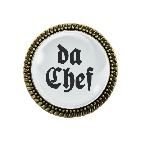 "Trachtenbrosche 'Da Chef' in Bronze"
