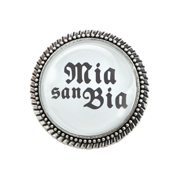 Gaudibrosche "Mia san Bier" in Silber – Perfektes Accessoire für Dein Trachtenoutfit