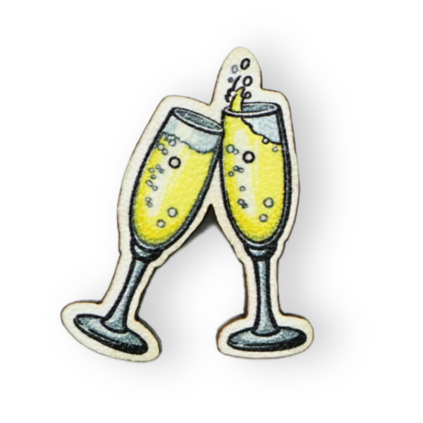 "Streudeko aus Holz mit Prosecco-Motiv für Oktoberfest und Hochzeiten"