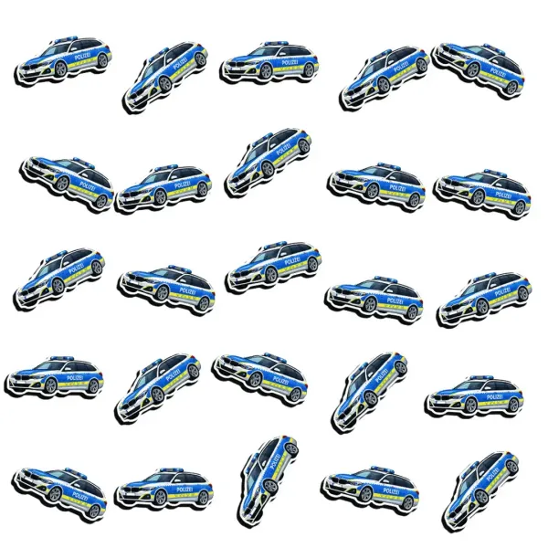 25 Stück Polizeiauto Streudeko